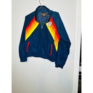 Forever 21 X Wilsons Issued Polyester Color Block Windbreaker Jacket size Small